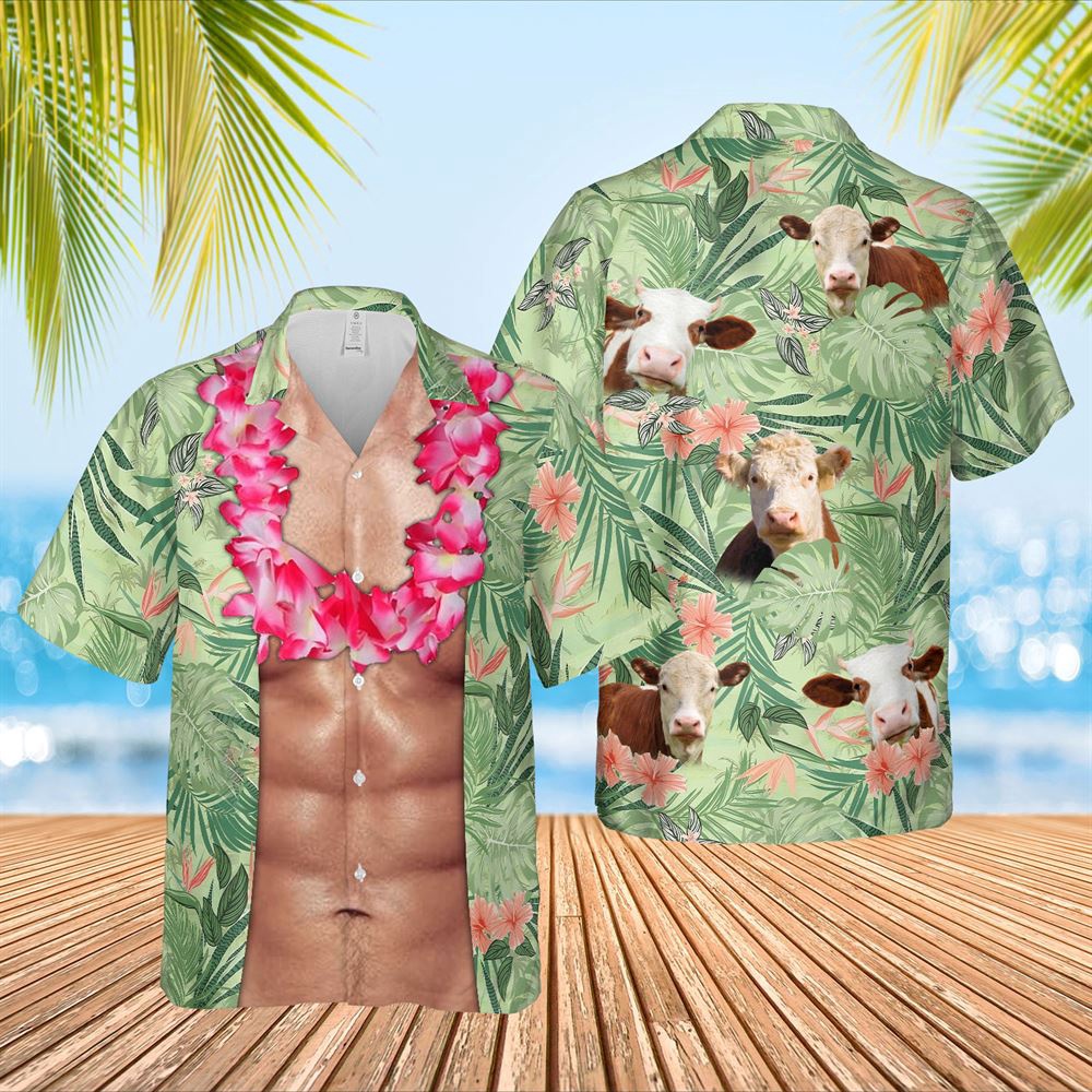 Farm Hawaiian Shirt Hereford Cattle Funny 6 Pack Body Hawaiian Shirt Animal Hawaiian Shirt 1 fczwvf.jpg