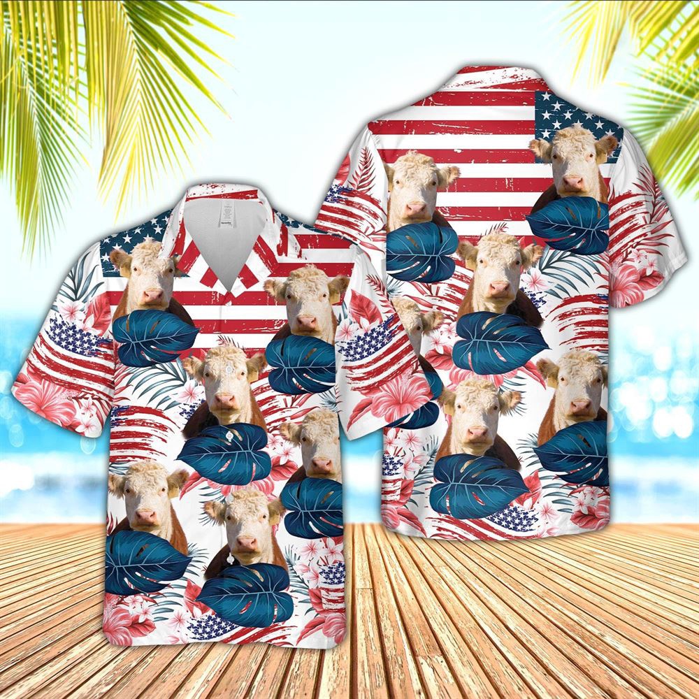 Farm Hawaiian Shirt Hereford Cattle Hibiscus Pattern Us Flag 3D Hawaiian Shirt Animal Hawaiian Shirt 1 vpd0pf.jpg Farm Hawaiian Shirt Hereford Cattle Hibiscus Pattern Us Flag 3D Hawaiian Shirt Animal Hawaiian Shirt 1 vpd0pf.jpg