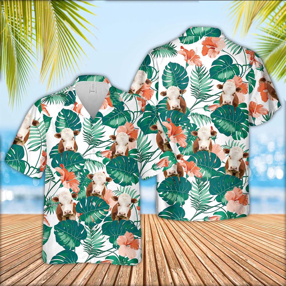 Farm Hawaiian Shirt Hereford Cattle Pattern 3D Men Hawaiian Shirt Animal Hawaiian Shirt 1 ayufig.jpg Farm Hawaiian Shirt Hereford Cattle Pattern 3D Men Hawaiian Shirt Animal Hawaiian Shirt 1 ayufig.jpg