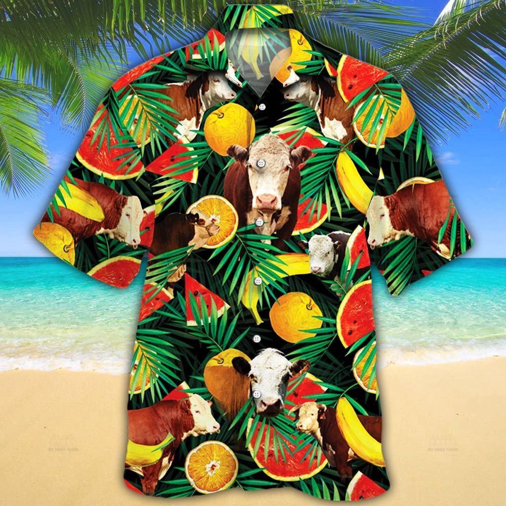 Farm Hawaiian Shirt Hereford Cattle Tropical Fruits All Over Printed 3D Hawaiian Shirt Animal Hawaiian Shirt 1 dv6vee.jpg Farm Hawaiian Shirt Hereford Cattle Tropical Fruits All Over Printed 3D Hawaiian Shirt Animal Hawaiian Shirt 1 dv6vee.jpg