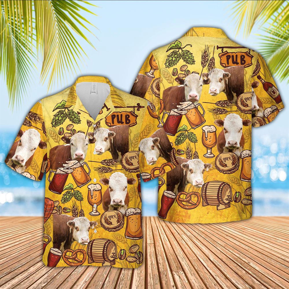 Farm Hawaiian Shirt Hereford Drink Beer Pattern 3D Hawaiian Shirt Animal Hawaiian Shirt 1 iizfwa.jpg Farm Hawaiian Shirt Hereford Drink Beer Pattern 3D Hawaiian Shirt Animal Hawaiian Shirt 1 iizfwa.jpg