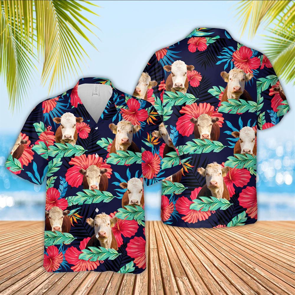 Farm Hawaiian Shirt Hereford Face Tropical Pattern 3D Hawaiian Shirt Animal Hawaiian Shirt 1 qnandk.jpg Farm Hawaiian Shirt Hereford Face Tropical Pattern 3D Hawaiian Shirt Animal Hawaiian Shirt 1 qnandk.jpg