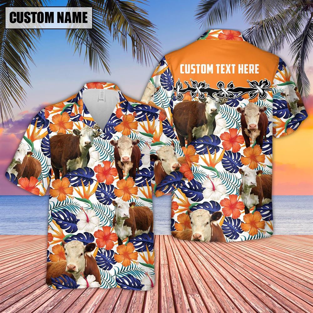 Farm Hawaiian Shirt Hereford Hibiscus Blue Floral Custom Name 3D Hawaiian Shirt Animal Hawaiian Shirt 2 md4lbo.jpg Farm Hawaiian Shirt Hereford Hibiscus Blue Floral Custom Name 3D Hawaiian Shirt Animal Hawaiian Shirt 2 md4lbo.jpg