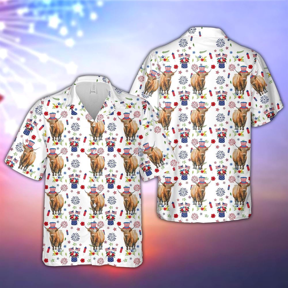 Farm Hawaiian Shirt Highland American Flag And Firework Pattern Hawaiian Shirt Summer Gift Animal Hawaiian Shirt 1 igjx8j.jpg