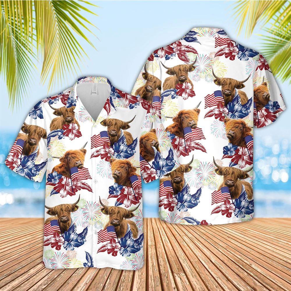 Farm Hawaiian Shirt Highland American Flowers And Flag Pattern Hawaiian Shirt Animal Hawaiian Shirt 1 i40kix.jpg