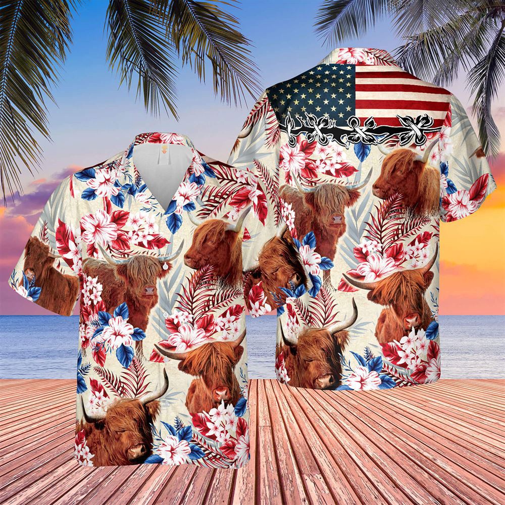 Farm Hawaiian Shirt Highland Cattle American Flag Hawaiian Flowers All Over Printed 3D Hawaiian Shirt Animal Hawaiian Shirt 1 wjcy9s.jpg Farm Hawaiian Shirt Highland Cattle American Flag Hawaiian Flowers All Over Printed 3D Hawaiian Shirt Animal Hawaiian Shirt 1 wjcy9s.jpg