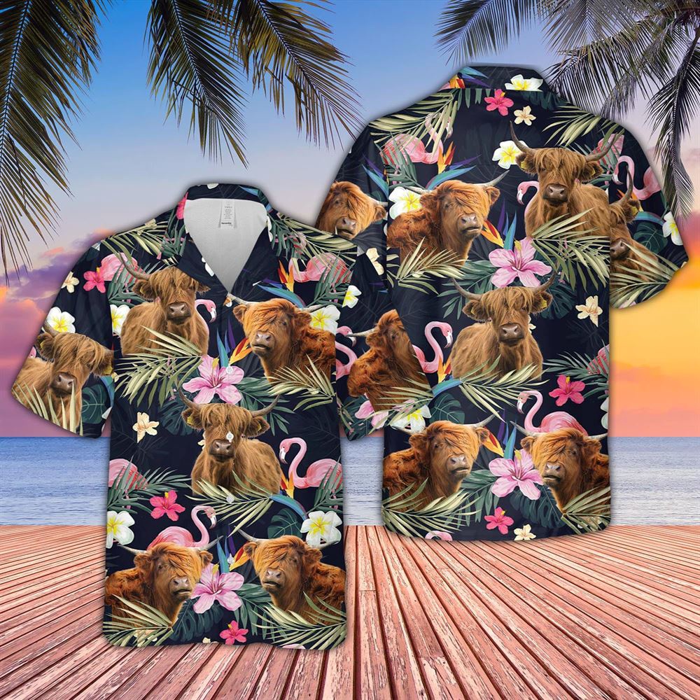 Farm Hawaiian Shirt Highland Cattle And Flamingo Flower Pattern 3D Hawaiian Shirt Animal Hawaiian Shirt 1 f4svre.jpg Farm Hawaiian Shirt Highland Cattle And Flamingo Flower Pattern 3D Hawaiian Shirt Animal Hawaiian Shirt 1 f4svre.jpg