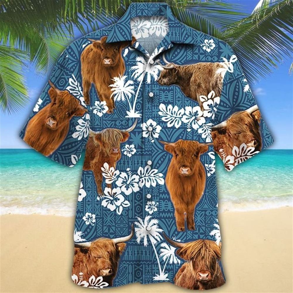 Farm Hawaiian Shirt Highland Cattle Blue Tribal All Over Printed 3D Hawaiian Shirt Animal Hawaiian Shirt 1 eg8cby.jpg