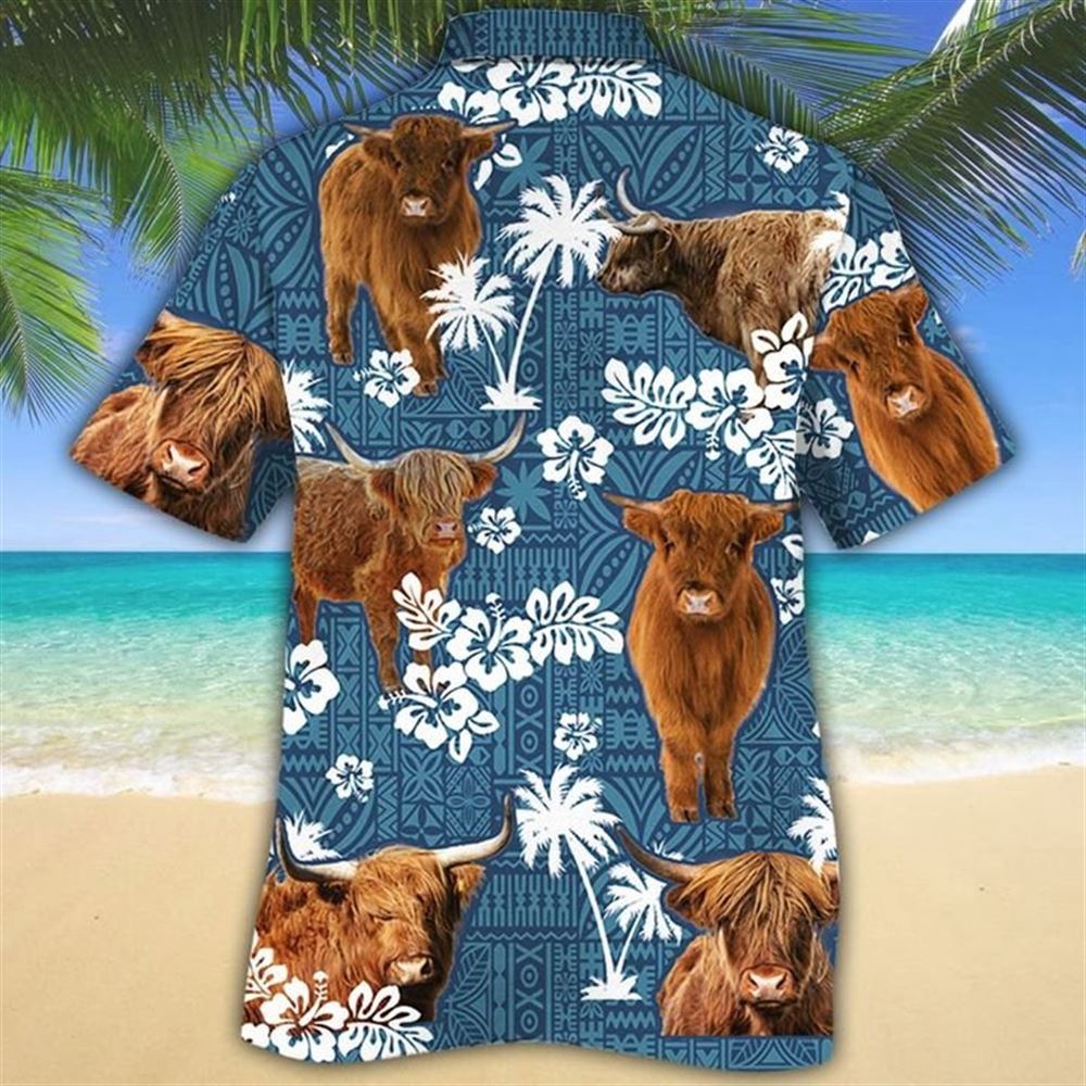Farm Hawaiian Shirt Highland Cattle Blue Tribal All Over Printed 3D Hawaiian Shirt Animal Hawaiian Shirt 2 auwwqg.jpg