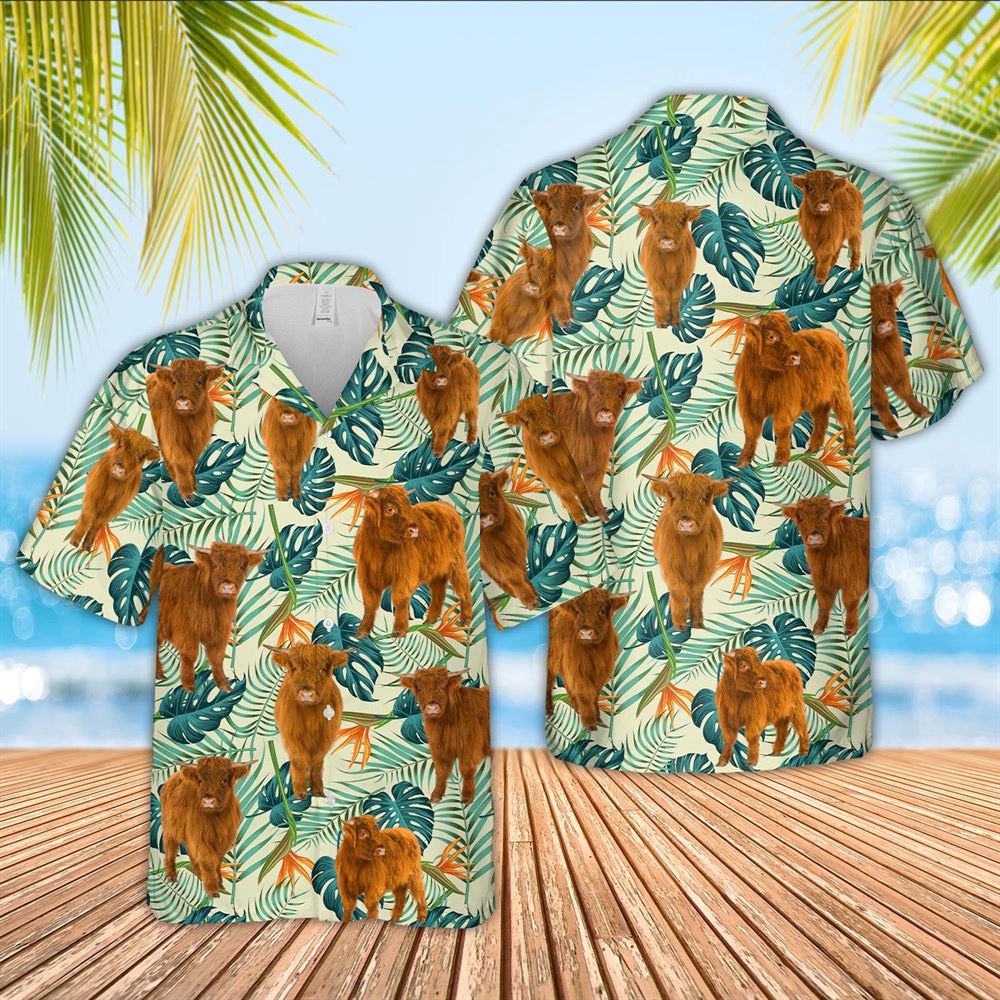 Farm Hawaiian Shirt Highland Cattle Green Pattern 3D Hawaiian Shirt Animal Hawaiian Shirt 1 spofko.jpg Farm Hawaiian Shirt Highland Cattle Green Pattern 3D Hawaiian Shirt Animal Hawaiian Shirt 1 spofko.jpg