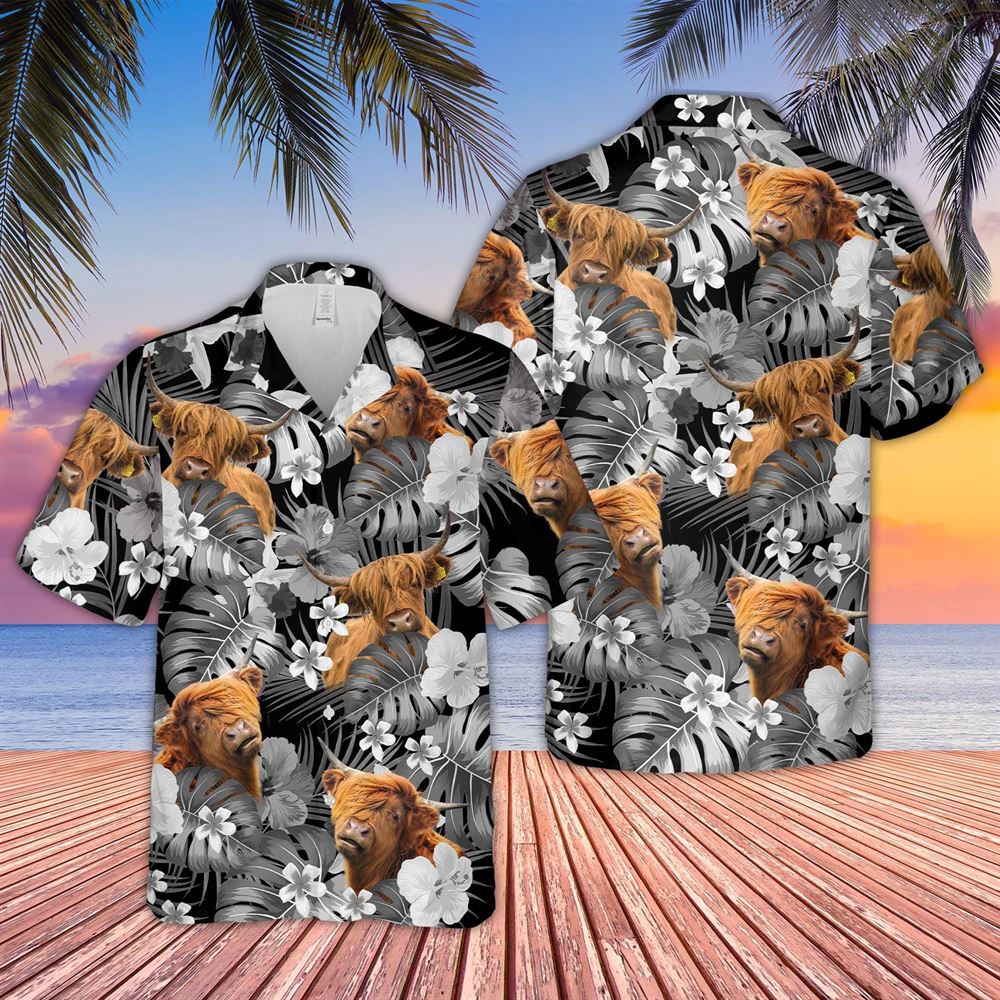 Farm Hawaiian Shirt Highland Cattle Grey 3D Hawaiian Shirt Animal Hawaiian Shirt 1 pffthb.jpg