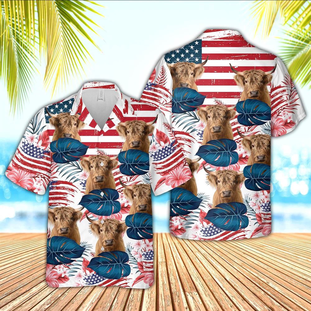 Farm Hawaiian Shirt Highland Cattle Hibiscus Pattern Us Flag 3D Hawaiian Shirt Animal Hawaiian Shirt 1 v3tkd6.jpg Farm Hawaiian Shirt Highland Cattle Hibiscus Pattern Us Flag 3D Hawaiian Shirt Animal Hawaiian Shirt 1 v3tkd6.jpg