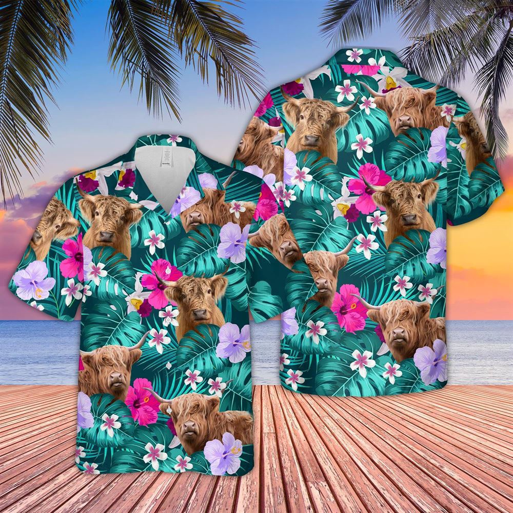 Farm Hawaiian Shirt Highland Cattle Tropical Style 3D Hawaiian Shirt Animal Hawaiian Shirt 1 f2ejdp.jpg