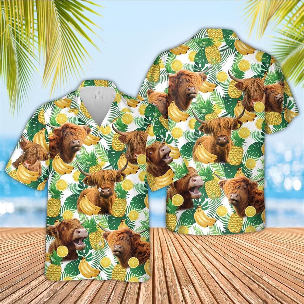Farm Hawaiian Shirt Highland Cattle White Tropical Fruits Pattern Hawaiian Shirt Animal Hawaiian Shirt 1 ce6u6u.jpg Farm Hawaiian Shirt Highland Cattle White Tropical Fruits Pattern Hawaiian Shirt Animal Hawaiian Shirt 1 ce6u6u.jpg