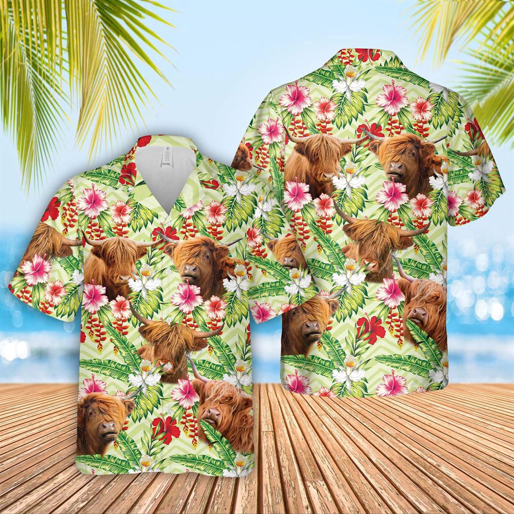 Farm Hawaiian Shirt Highland Hibicus Floral 3D Hawaiian Shirt Animal Hawaiian Shirt 1 ckbpbm.jpg