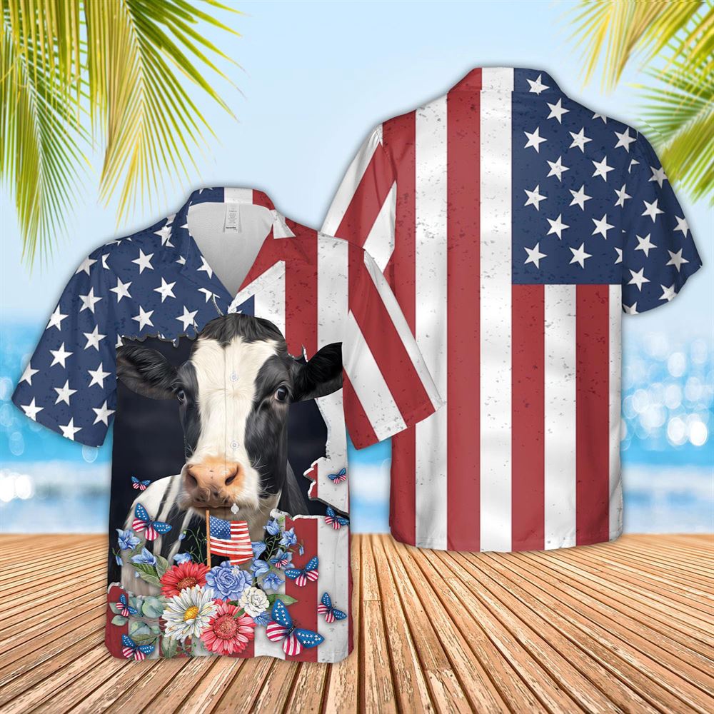 Farm Hawaiian Shirt Holstein 4Th Of July 3D Hawaiian Shirt Animal Hawaiian Shirt 1 pskprp.jpg Farm Hawaiian Shirt Holstein 4Th Of July 3D Hawaiian Shirt Animal Hawaiian Shirt 1 pskprp.jpg