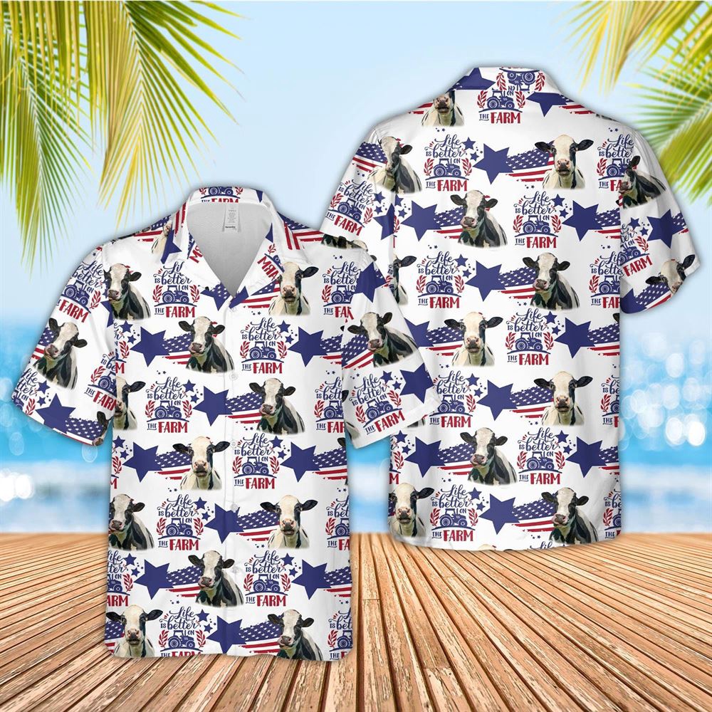 Farm Hawaiian Shirt Holstein American Flag Pattern Hawaiian Shirt Animal Hawaiian Shirt 1 pcrfag.jpg Farm Hawaiian Shirt Holstein American Flag Pattern Hawaiian Shirt Animal Hawaiian Shirt 1 pcrfag.jpg