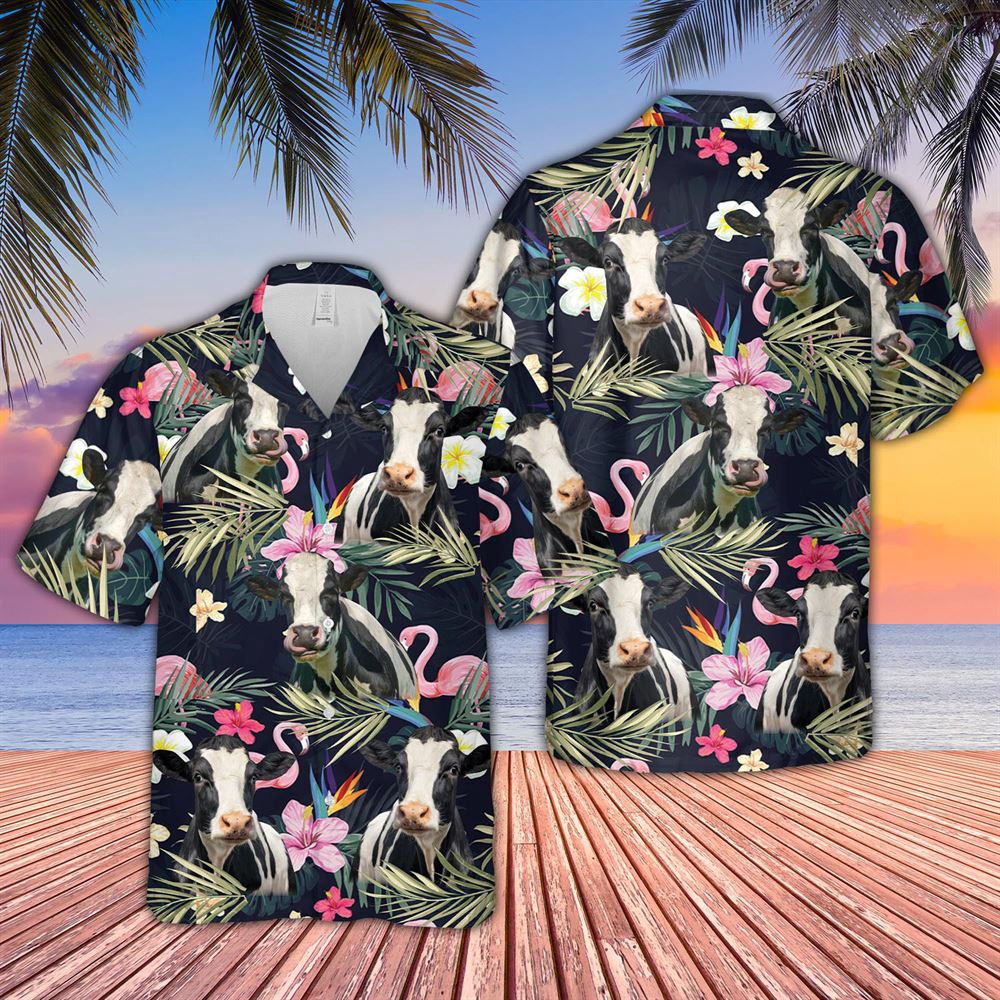 Farm Hawaiian Shirt Holstein And Flamingo Flower Pattern 3D Hawaiian Shirt Animal Hawaiian Shirt 1 uitjde.jpg Farm Hawaiian Shirt Holstein And Flamingo Flower Pattern 3D Hawaiian Shirt Animal Hawaiian Shirt 1 uitjde.jpg