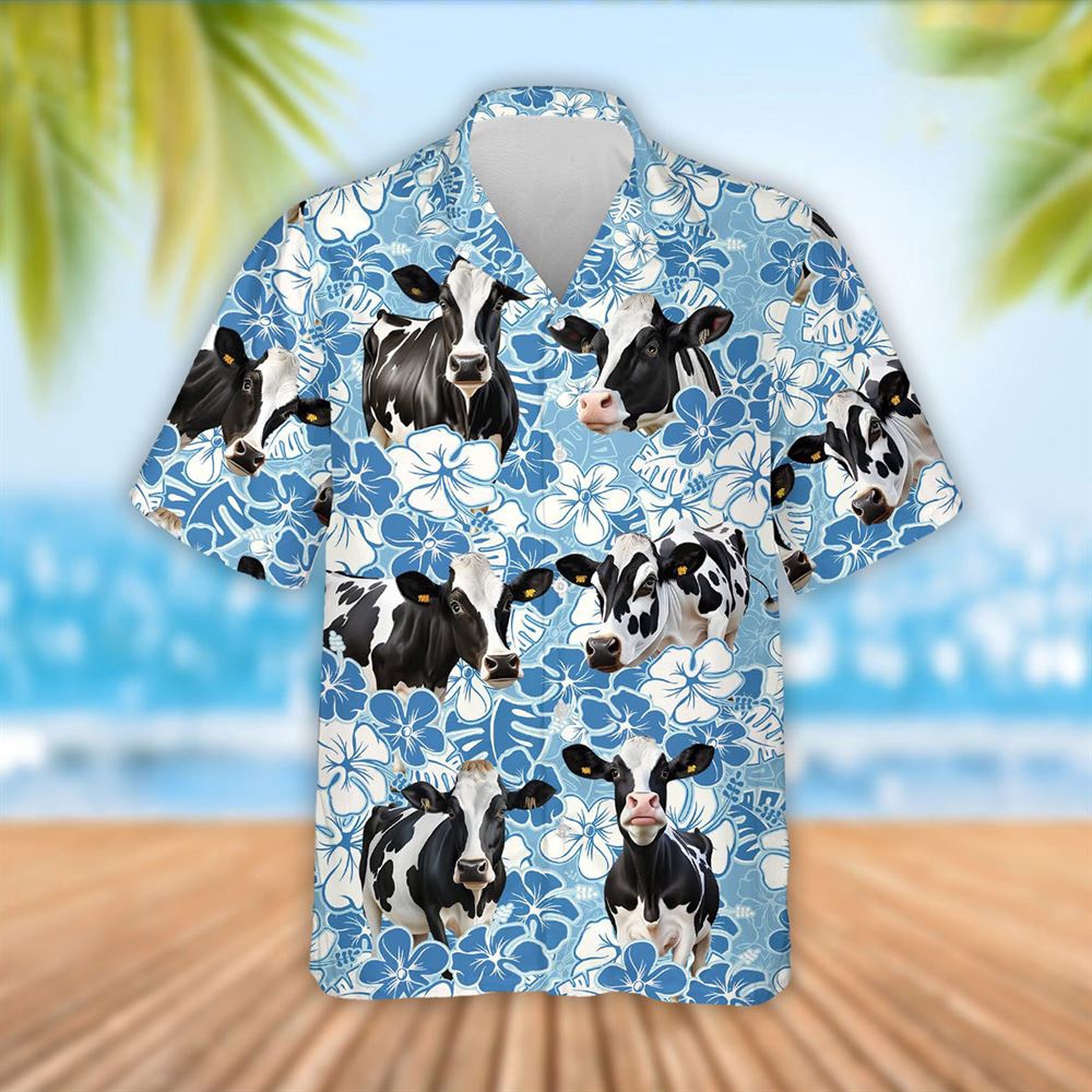 Farm Hawaiian Shirt Holstein Cattle Blue Flower Pattern 3D Hawaiian Shirt Summer Gift Animal Hawaiian Shirt 1 qwqfy7.jpg Farm Hawaiian Shirt Holstein Cattle Blue Flower Pattern 3D Hawaiian Shirt Summer Gift Animal Hawaiian Shirt 1 qwqfy7.jpg