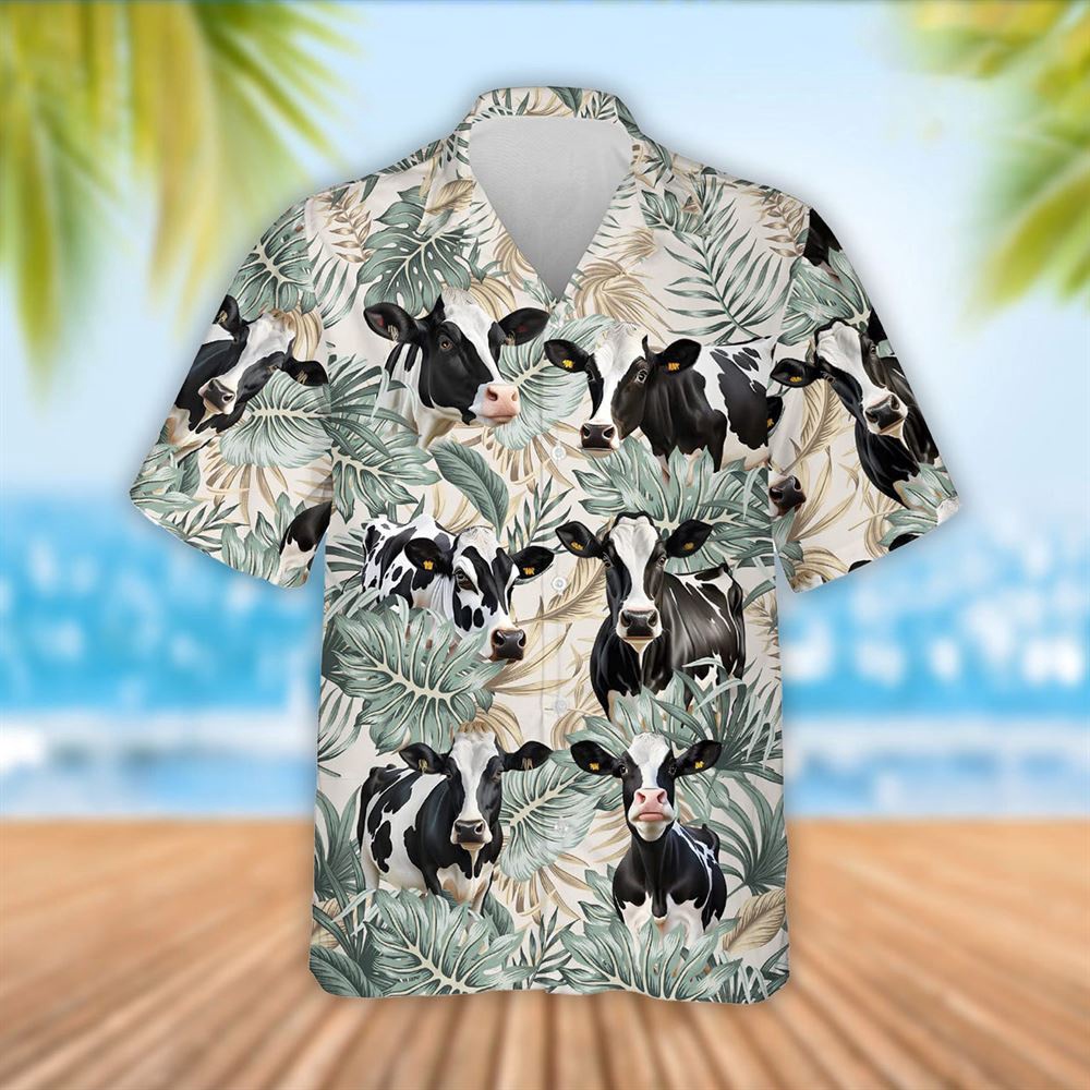 Farm Hawaiian Shirt Holstein Cattle Tropical Leaf Pattern Hawaiian Shirt Summer Gift Animal Hawaiian Shirt 1 qrk52r.jpg Farm Hawaiian Shirt Holstein Cattle Tropical Leaf Pattern Hawaiian Shirt Summer Gift Animal Hawaiian Shirt 1 qrk52r.jpg
