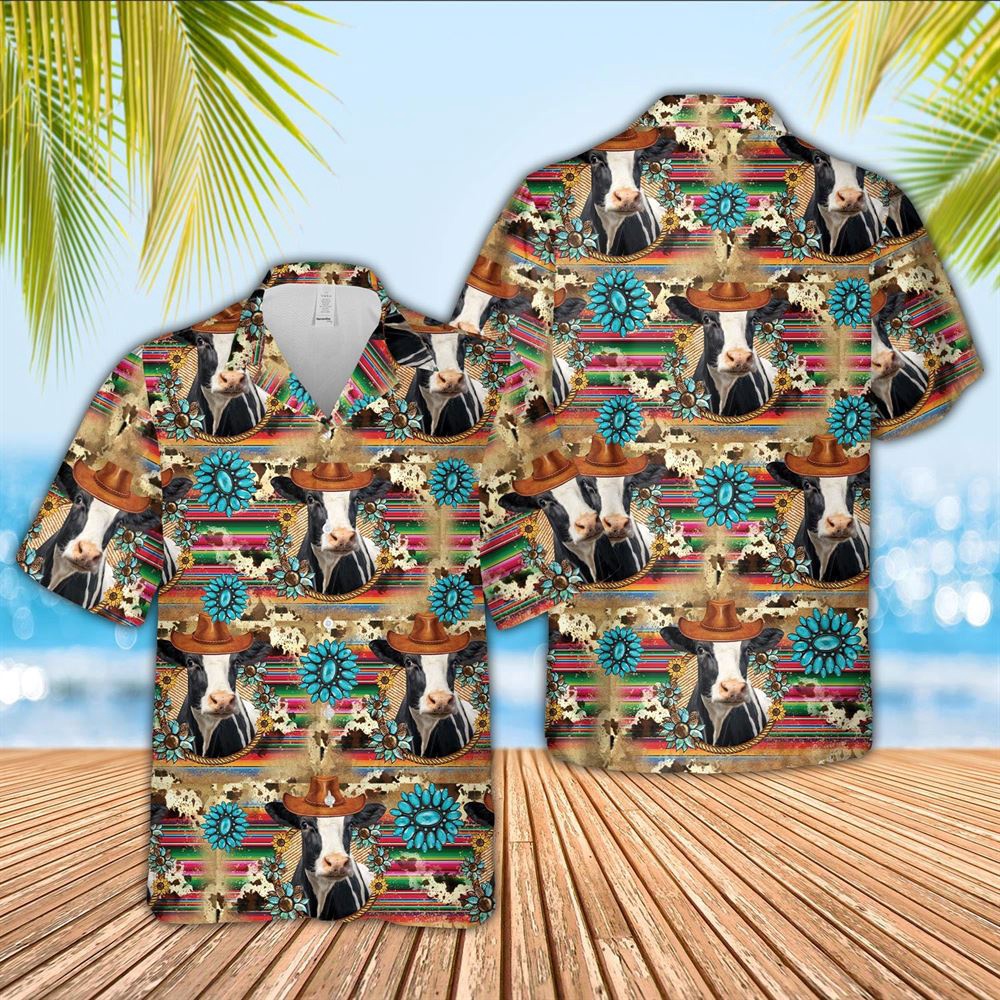 Farm Hawaiian Shirt Holstein Cowboy Pattern 3D Hawaiian Shirt Animal Hawaiian Shirt 1 nvis1b.jpg