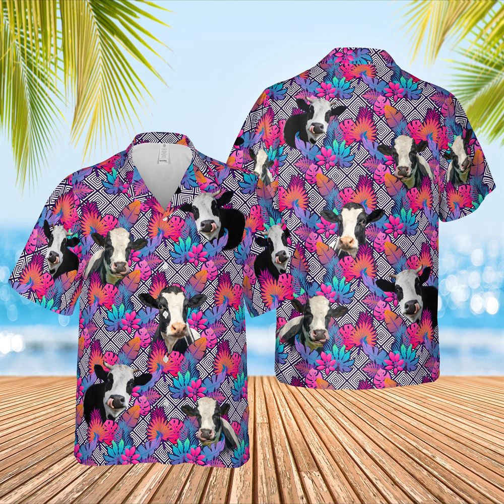 Farm Hawaiian Shirt Holstein Face Leaf Pattern 3D Hawaiian Shirt Animal Hawaiian Shirt 1 kpfiea.jpg Farm Hawaiian Shirt Holstein Face Leaf Pattern 3D Hawaiian Shirt Animal Hawaiian Shirt 1 kpfiea.jpg