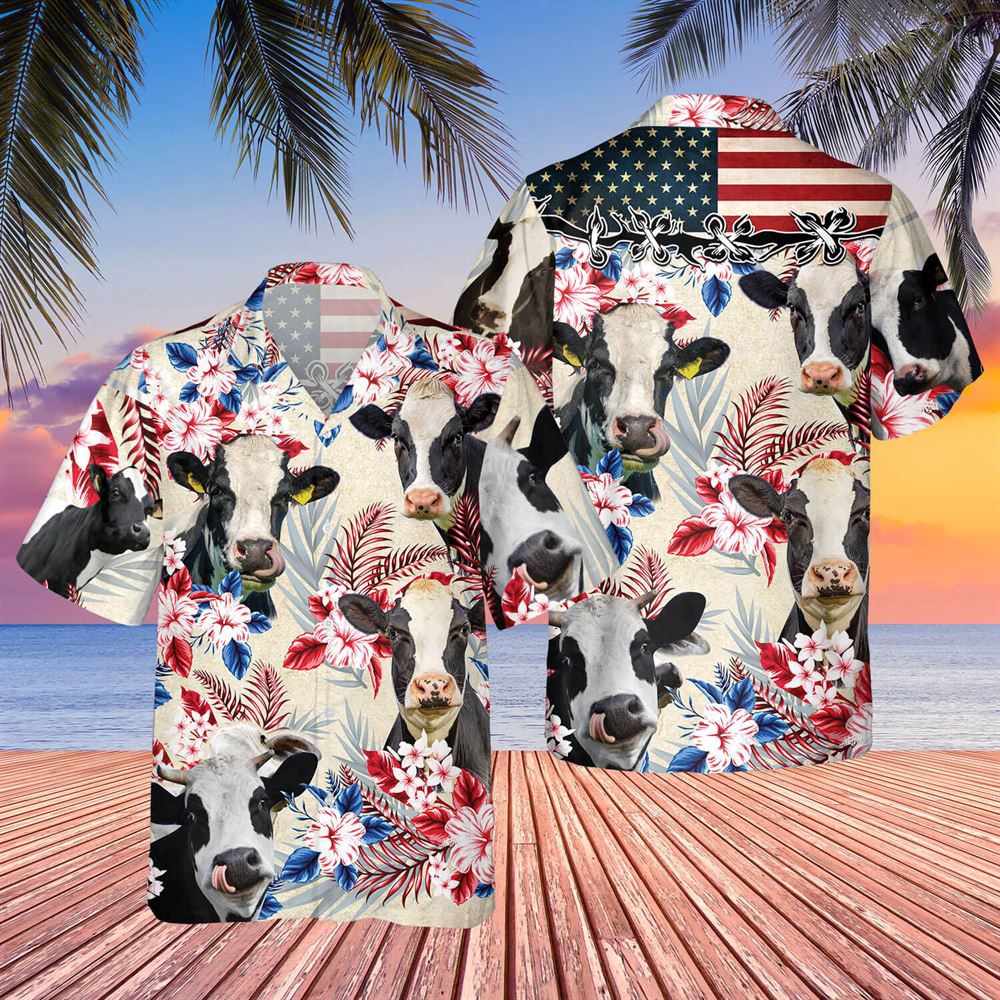 Farm Hawaiian Shirt Holstein Friesian Cattle American Flag Hawaiian Flowers All Over Printed 3D Hawaiian Shirt Animal Hawaiian Shirt 1 y1hhoz.jpg Farm Hawaiian Shirt Holstein Friesian Cattle American Flag Hawaiian Flowers All Over Printed 3D Hawaiian Shirt Animal Hawaiian Shirt 1 y1hhoz.jpg