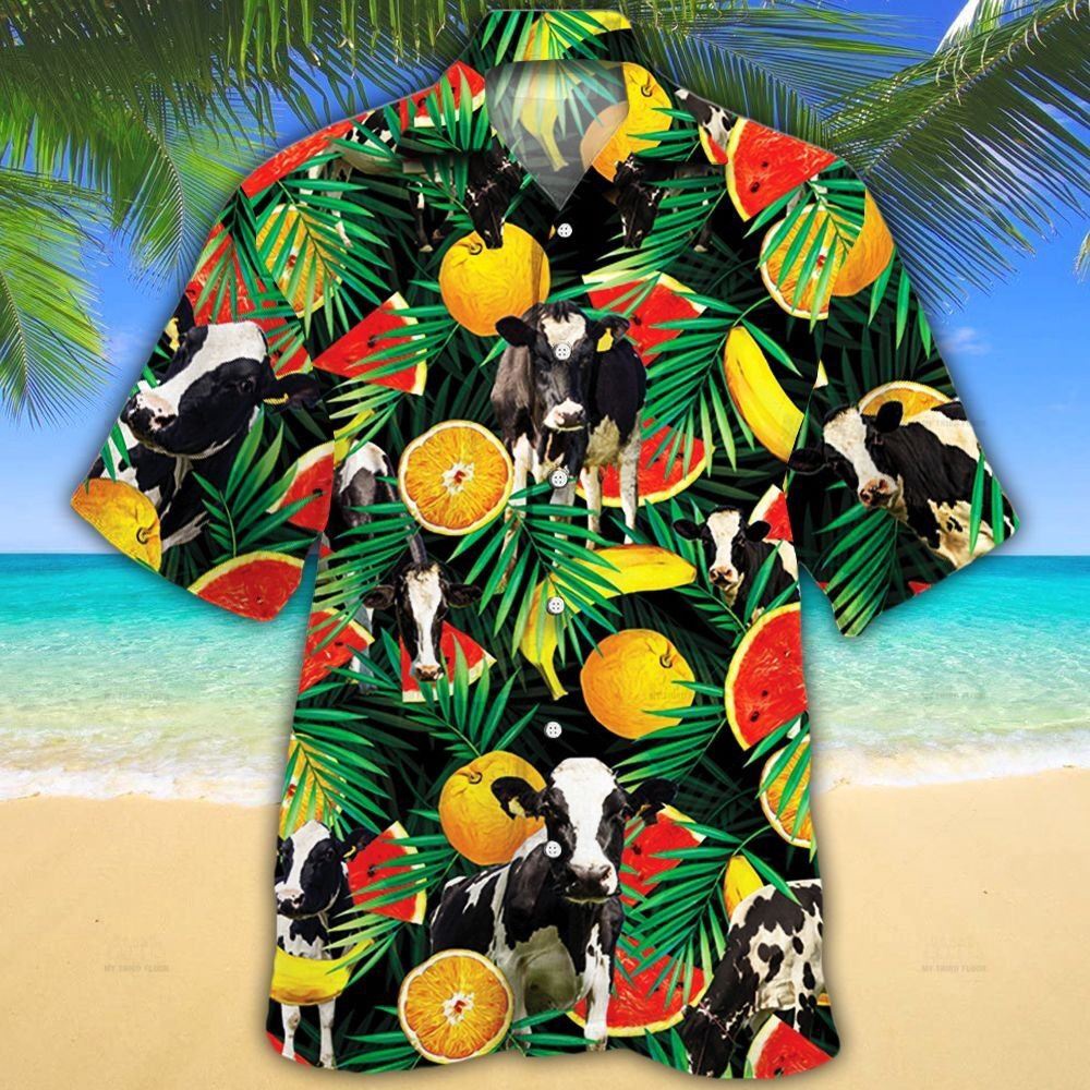 Farm Hawaiian Shirt Holstein Friesian Cattle Tropical Fruits All Over Printed 3D Hawaiian Shirt Animal Hawaiian Shirt 1 e5v4za.jpg