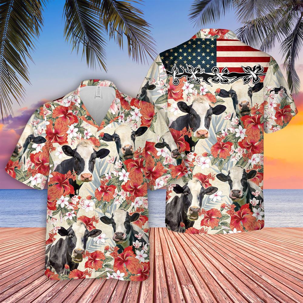 Farm Hawaiian Shirt Holstein Hibicus Floral Us Flag 3D Hawaiian Shirt Animal Hawaiian Shirt 1 irtdqf.jpg