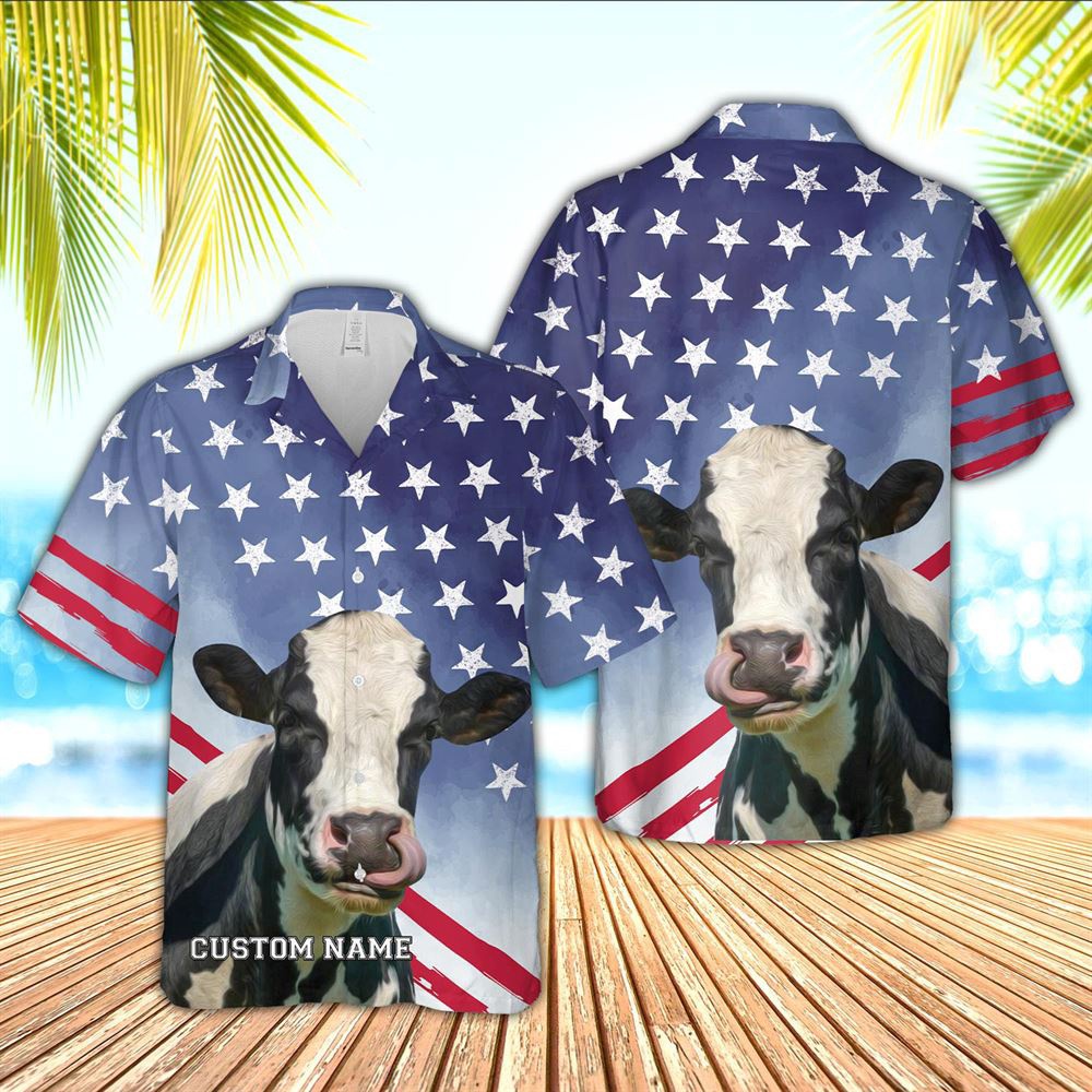 Farm Hawaiian Shirt Holstein Star Pattern Customized Name 3D Hawaiian Shirt Animal Hawaiian Shirt 2 fdpvvh.jpg