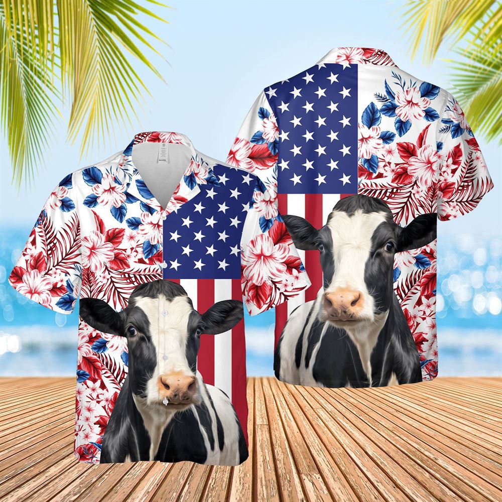 Farm Hawaiian Shirt Holstein Us Flag Flower 3D Hawaiian Shirt Animal Hawaiian Shirt 1 teknsn.jpg Farm Hawaiian Shirt Holstein Us Flag Flower 3D Hawaiian Shirt Animal Hawaiian Shirt 1 teknsn.jpg