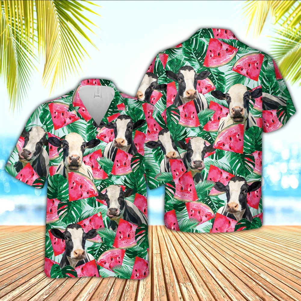 Farm Hawaiian Shirt Holstein Watermelon 3D Hawaiian Shirt Animal Hawaiian Shirt 1 fcsoyc.jpg
