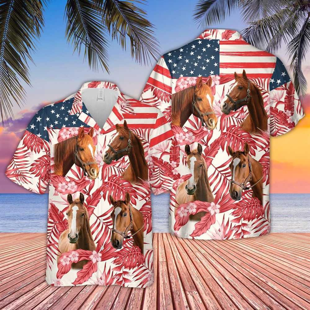 Farm Hawaiian Shirt Horse Red Floral Us Flag 3D Hawaiian Shirt Animal Hawaiian Shirt 1 nzvpgx.jpg