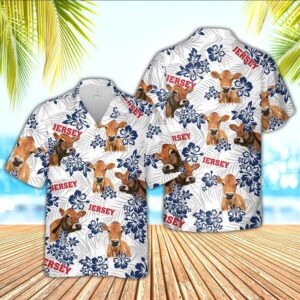 Farm Hawaiian Shirt, Jersey American White…