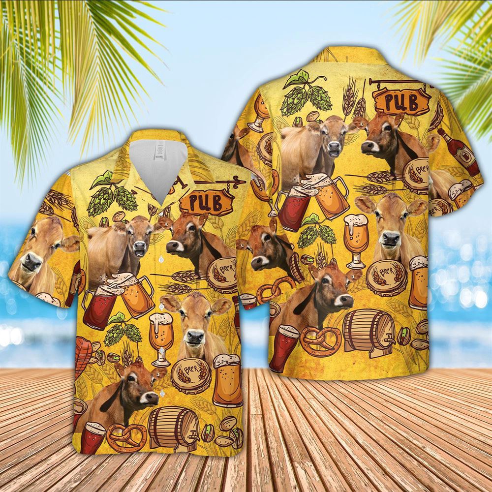 Farm Hawaiian Shirt Jersey Cattle Drink Beer Pattern 3D Hawaiian Shirt Animal Hawaiian Shirt 1 jtfyve.jpg Farm Hawaiian Shirt Jersey Cattle Drink Beer Pattern 3D Hawaiian Shirt Animal Hawaiian Shirt 1 jtfyve.jpg