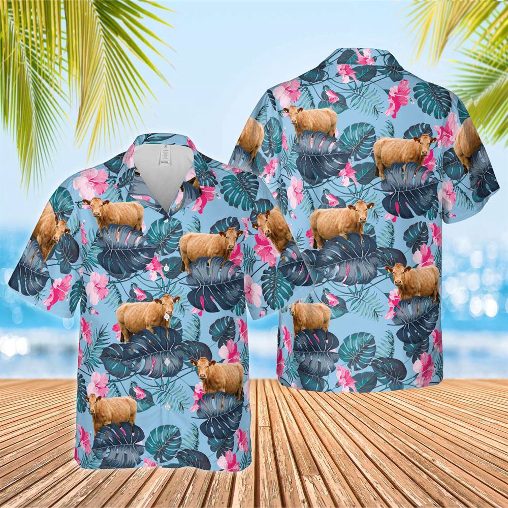 Farm Hawaiian Shirt Limousin Blue Hibiscus Hawaiian Shirt Animal Hawaiian Shirt 1 u20yst.jpg Farm Hawaiian Shirt Limousin Blue Hibiscus Hawaiian Shirt Animal Hawaiian Shirt 1 u20yst.jpg