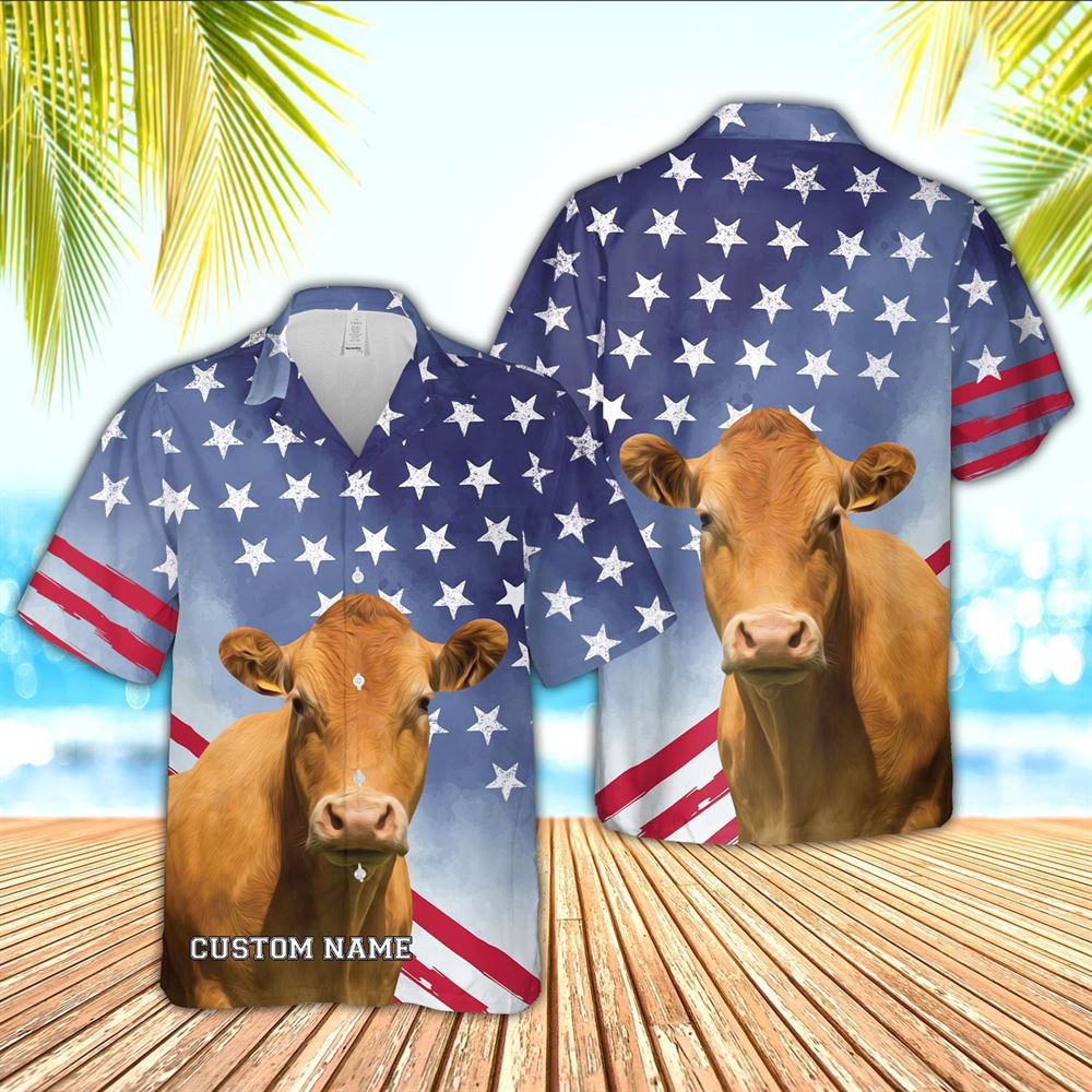 Farm Hawaiian Shirt Limousin Star Pattern Customized Name 3D Hawaiian Shirt Animal Hawaiian Shirt 2 aad3za.jpg Farm Hawaiian Shirt Limousin Star Pattern Customized Name 3D Hawaiian Shirt Animal Hawaiian Shirt 2 aad3za.jpg