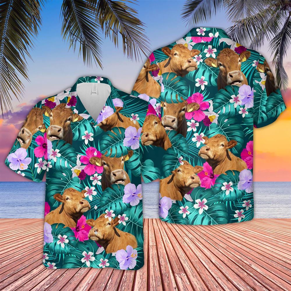 Farm Hawaiian Shirt Limousin Tropical Style 3D Hawaiian Shirt Animal Hawaiian Shirt 1 inuawh.jpg