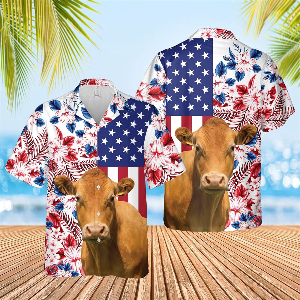 Farm Hawaiian Shirt Limousin Us Flag Flower 3D Hawaiian Shirt Animal Hawaiian Shirt 1 vkeh3p.jpg Farm Hawaiian Shirt Limousin Us Flag Flower 3D Hawaiian Shirt Animal Hawaiian Shirt 1 vkeh3p.jpg