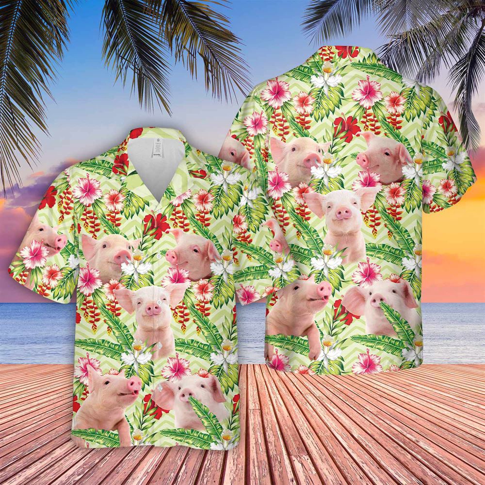 Farm Hawaiian Shirt Pig Hibicus Floral 3D Hawaiian Shirt Animal Hawaiian Shirt 1 ne9ec1.jpg