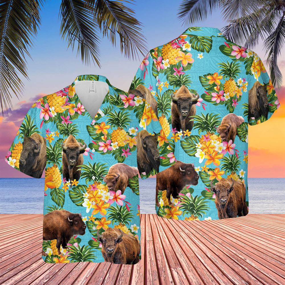 Farm Hawaiian Shirt Pineapple Hawaiian Theme For Bison Lovers All 3D Printed Hawaiian Shirt Animal Hawaiian Shirt 1 ki01vw.jpg Farm Hawaiian Shirt Pineapple Hawaiian Theme For Bison Lovers All 3D Printed Hawaiian Shirt Animal Hawaiian Shirt 1 ki01vw.jpg