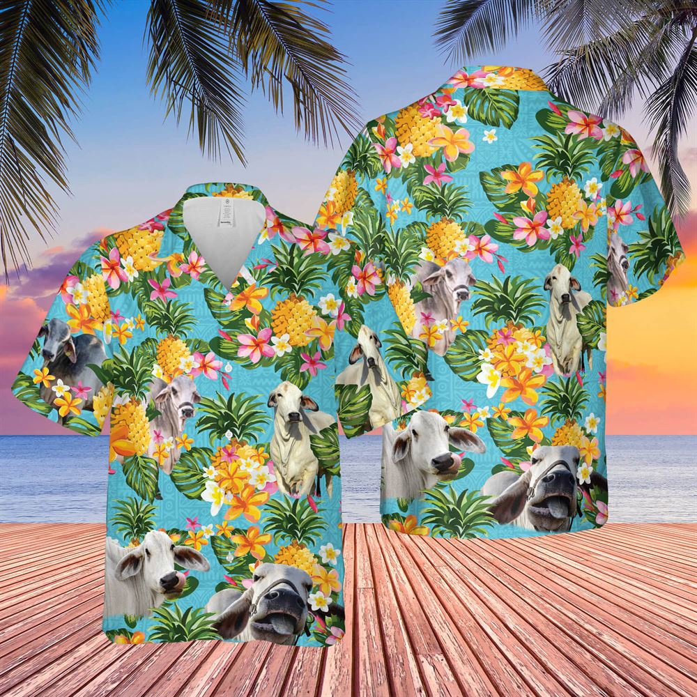 Farm Hawaiian Shirt Pineapple Hawaiian Theme For Brahman Cattle Lovers All 3D Printed Hawaiian Shirt Animal Hawaiian Shirt 1 iv14xs.jpg