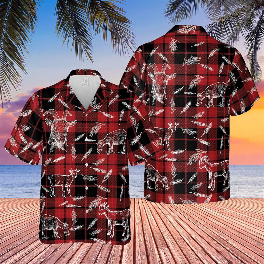 Farm Hawaiian Shirt Plaid Pattern Goat All Over Printed 3D Hawaiian Shirt Animal Hawaiian Shirt 1 evpz9m.jpg