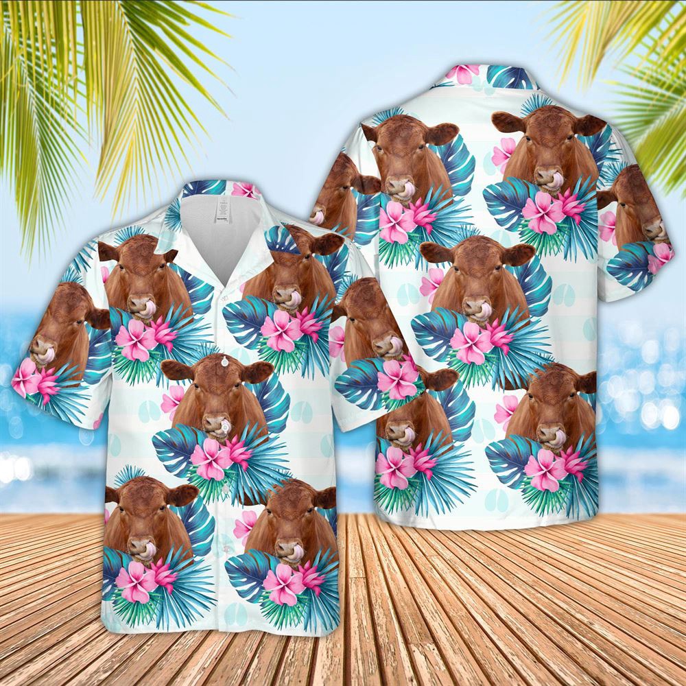 Farm Hawaiian Shirt Red Angus Foot Sign Pattern 3D Hawaiian Shirt Animal Hawaiian Shirt 1 gnuiw4.jpg