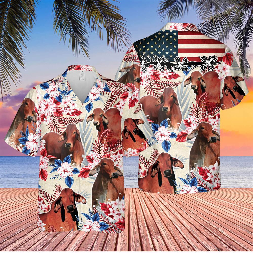Farm Hawaiian Shirt Red Brahman Cattle American Flag Hawaiian Flowers All Over Printed 3D Hawaiian Shirt Animal Hawaiian Shirt 1 nm9vni.jpg Farm Hawaiian Shirt Red Brahman Cattle American Flag Hawaiian Flowers All Over Printed 3D Hawaiian Shirt Animal Hawaiian Shirt 1 nm9vni.jpg