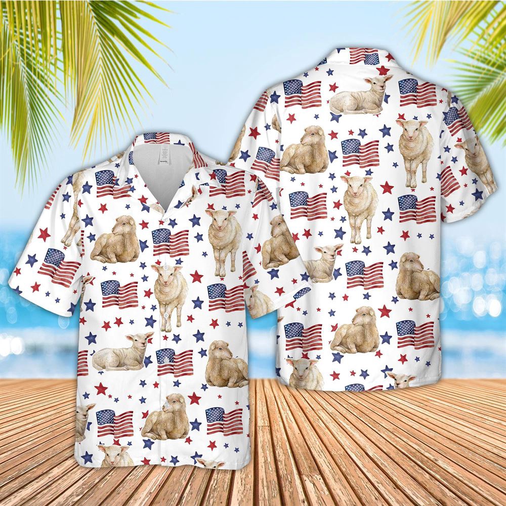 Farm Hawaiian Shirt Sheep American Flag Pattern Hawaiian Shirt Animal Hawaiian Shirt 1 u9vaea.jpg