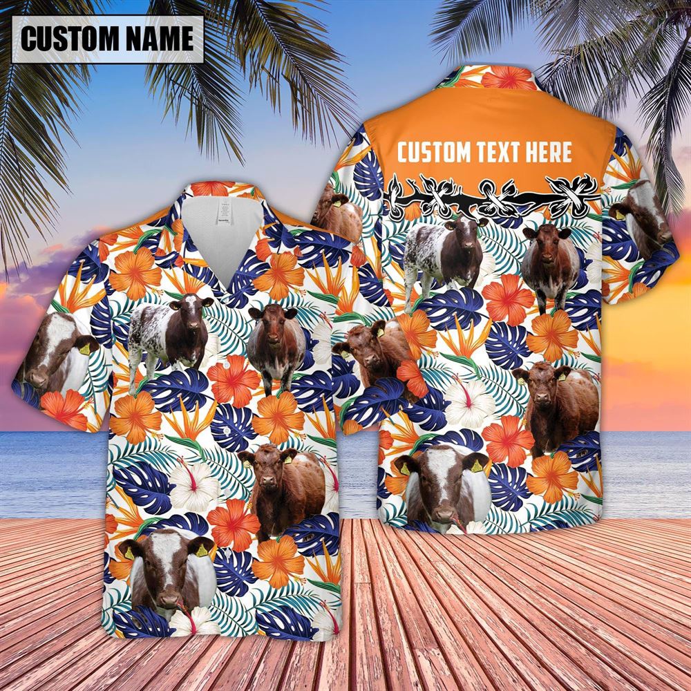 Farm Hawaiian Shirt Shorthorn Hibiscus Blue Floral Custom Name 3D Hawaiian Shirt Animal Hawaiian Shirt 2 evzlbk.jpg Farm Hawaiian Shirt Shorthorn Hibiscus Blue Floral Custom Name 3D Hawaiian Shirt Animal Hawaiian Shirt 2 evzlbk.jpg