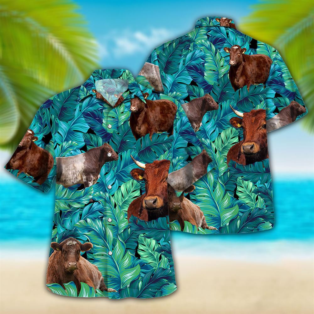 Farm Hawaiian Shirt Shorthorn Tropical Hawaiian Palm Leaves All Over Printed 3D Hawaiian Shirt Animal Hawaiian Shirt 3 c1lhlx.jpg