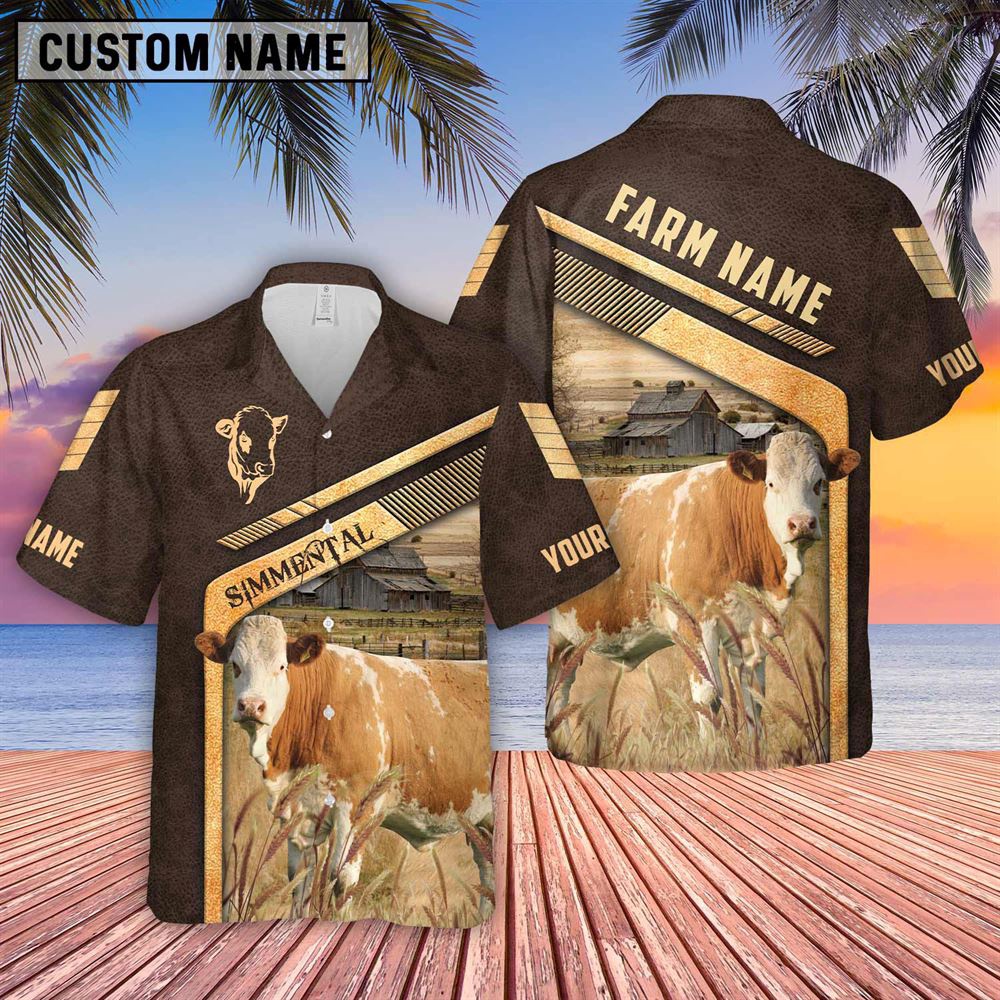 Farm Hawaiian Shirt Simmental Brown Pattern Customized Name 3D Hawaiian Shirt Animal Hawaiian Shirt 2 kri0tv.jpg Farm Hawaiian Shirt Simmental Brown Pattern Customized Name 3D Hawaiian Shirt Animal Hawaiian Shirt 2 kri0tv.jpg