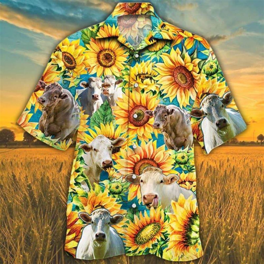 Farm Hawaiian Shirt Sunflower Charolais Cattle All Printed 3D Hawaiian Shirt Animal Hawaiian Shirt 1 yrxdnb.jpg Farm Hawaiian Shirt Sunflower Charolais Cattle All Printed 3D Hawaiian Shirt Animal Hawaiian Shirt 1 yrxdnb.jpg